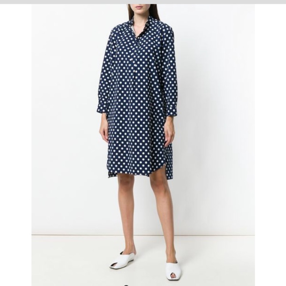 Peter Jensen Women Neck Tie Shirt Dress Navy Sz S